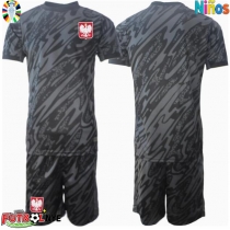 Camiseta Polonia Portero Visitante Equipación para niños Eurocopa 2024 manga corta (+ pantalones cortos)